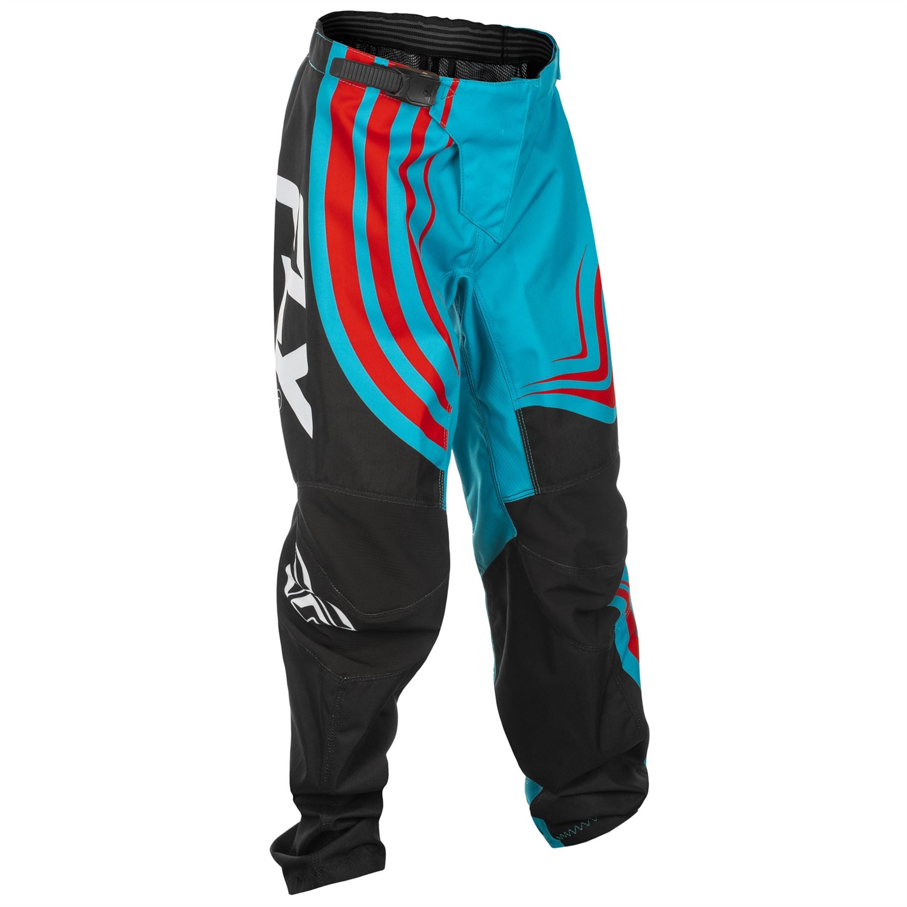 Fly Racing 2025 Youth F-16 Motocross Pants Cyan Black Red